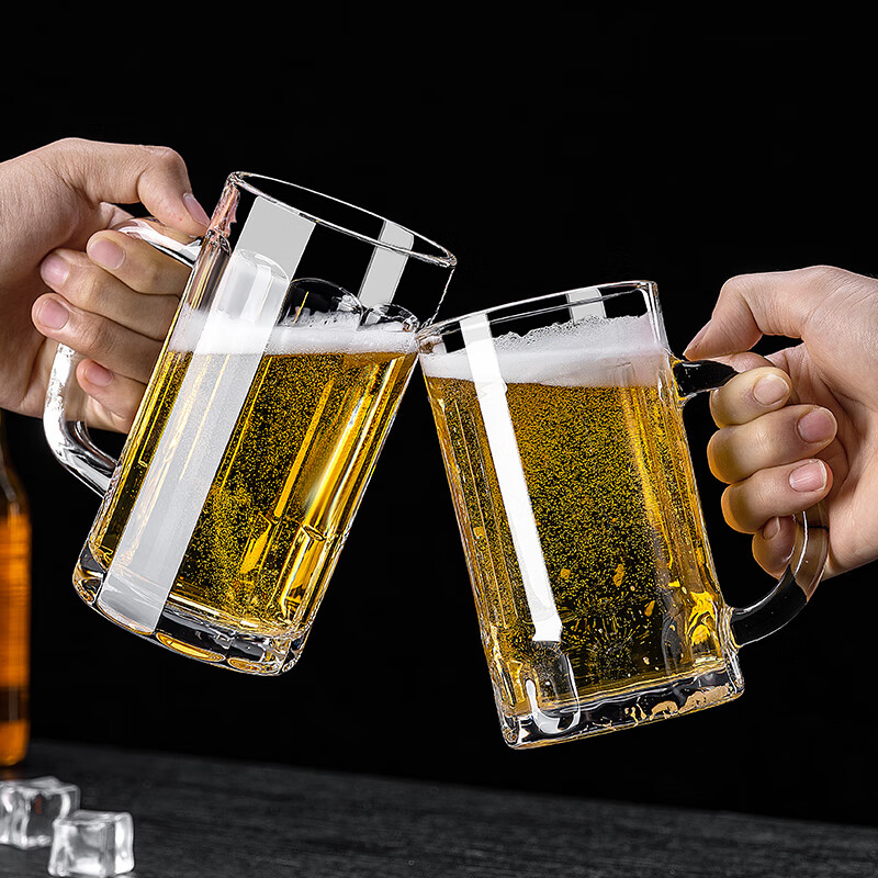 De Gust beer mug thickened with handle draft beer mug bar restaurant large capacity tea cup cold water glass juice cup pineapple cup thickened large capacity 290ml 6 pieces