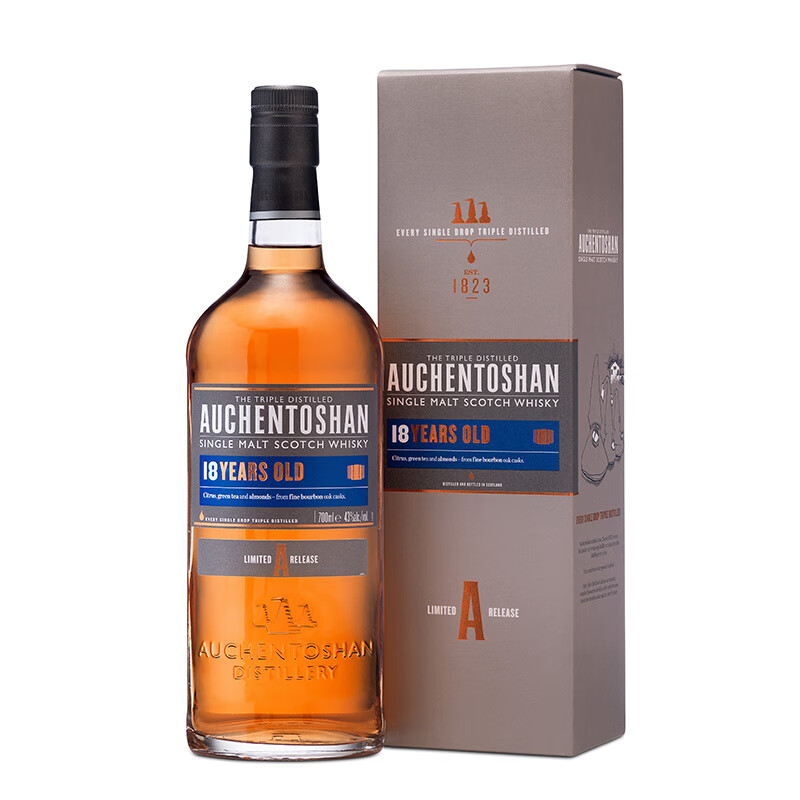 Auchentoshan 18-year-old single malt Scottish 700ml gift box lowland whiskey foreign wine
