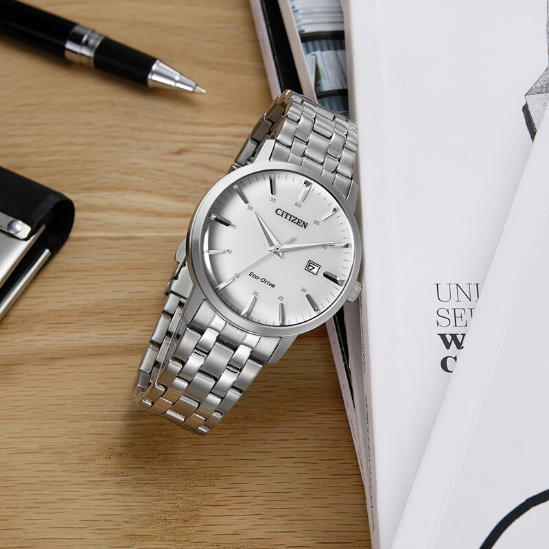 CITIZEN Eco-Drive Watch Classic Simple Fashionable Business Casual Waterproof Men's Watch Valentine's Day Gift for Boyfriend BM7460-88H Classic Business Silver/Eco-Drive