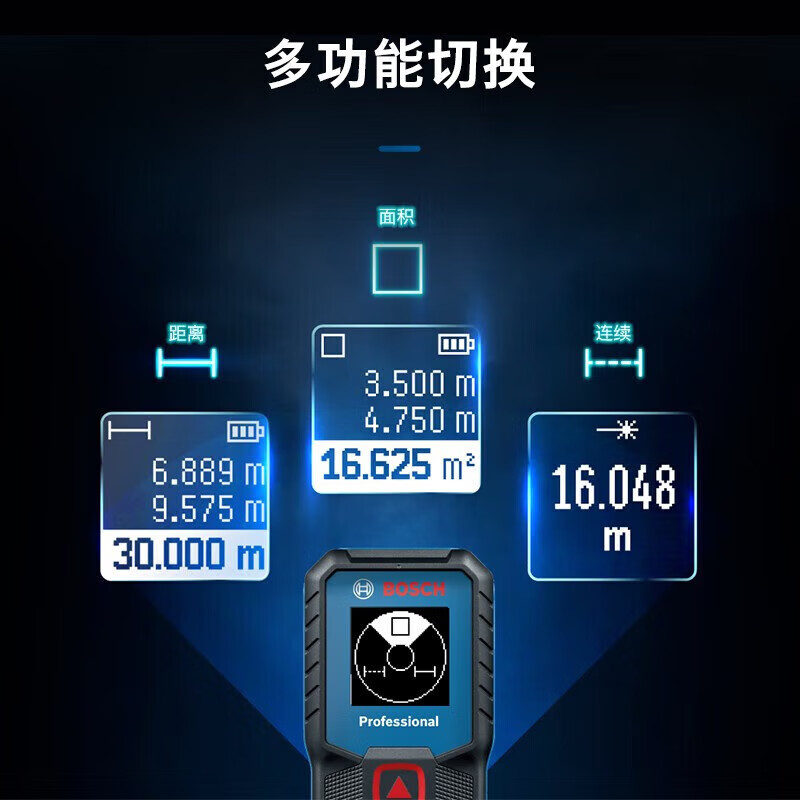 Bosch (BOSCH) laser distance meter GLM handheld infrared electronic ruler measuring instrument home measuring room ruler doctor measuring tool GLM30-23 shipped from Shanghai warehouse