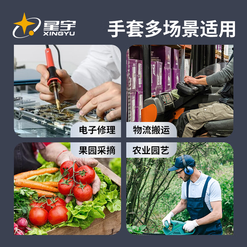 Xingyu dipped labor protection gloves PU coated palms summer breathable non-slip lightweight electronics factory assembly protection 12 pairs/pack PU518 gray L genuine licensed goods