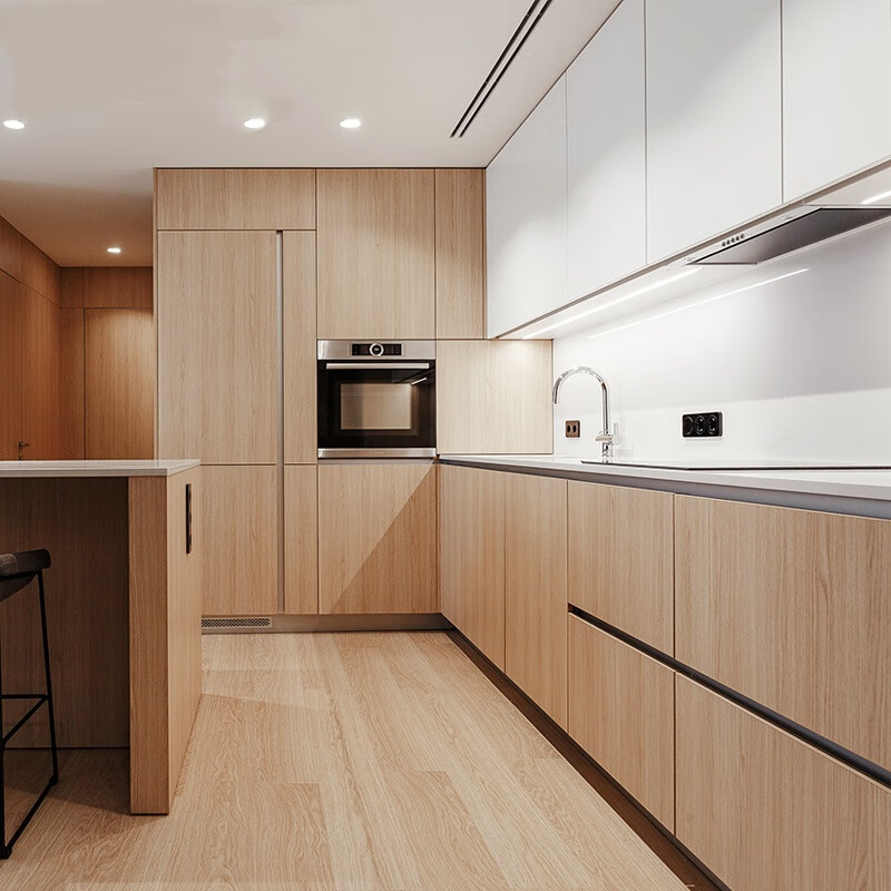 Huili Shenzhen Hong Kong kitchen cabinet customization overall kitchen quartz stone countertop kitchen cabinet stove customization E0 multi-layer solid wood three-meter base cabinet three-meter countertop one-meter wall cabinet 1 meter