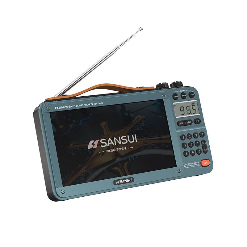 SANSUI Radio Elderly Portable Charging Video Card Speaker Outdoor Mini Speaker Bluetooth Speaker Walkman Music Video Player Singing Machine Storytelling Machine M35 Blue 7-inch Screen