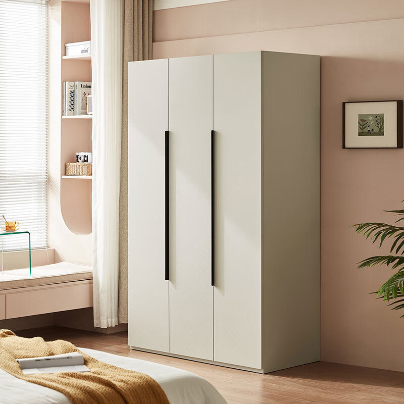 Lin's Home Simple Wardrobe Home Bedroom Small Apartment Two-door Wardrobe OI1D Gray White OI4D-A Three-door Wardrobe