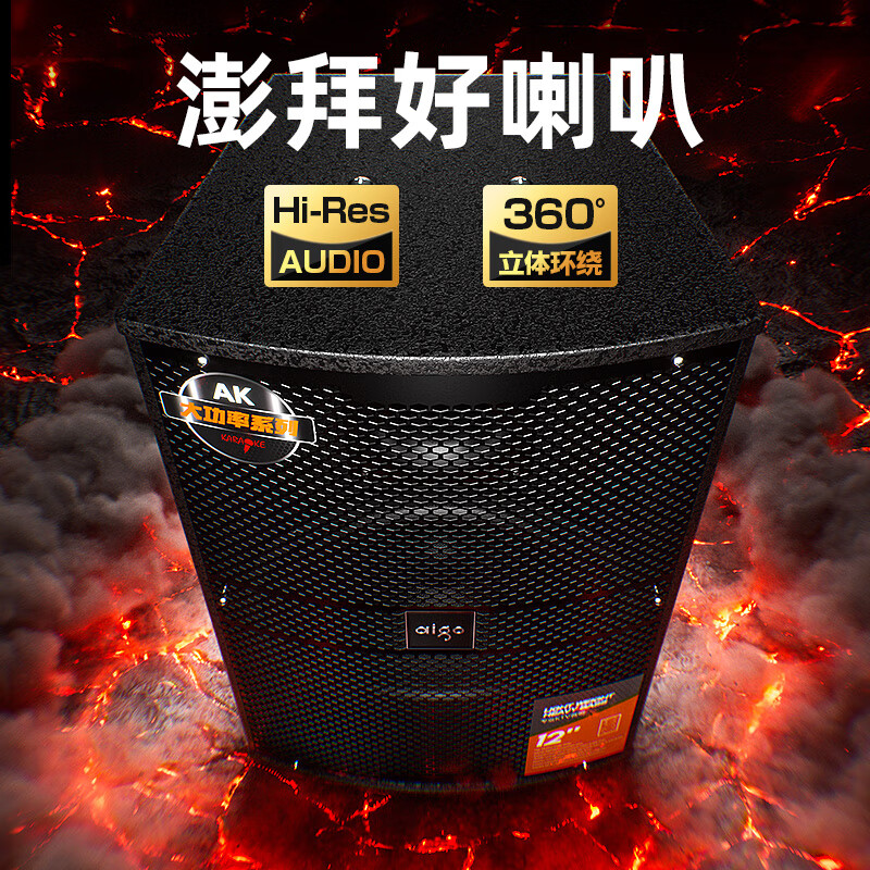 Aigo conference audio set, dedicated speakers for small and medium-sized conference rooms, stage gym classroom wall-mounted card package speakers, 2 10-inch professional speakers + upgraded amplifier