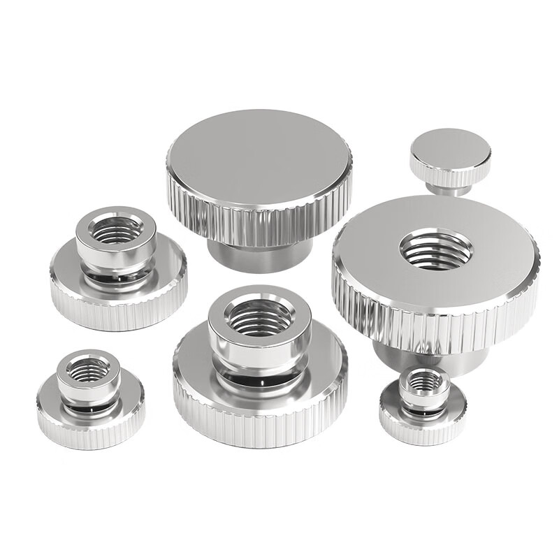 Fengji 304 stainless steel/galvanized/nickel plated high head knurled nut hand screw nut blind hole through hole advertising wire decorative nail M8 nickel plated -5 pieces