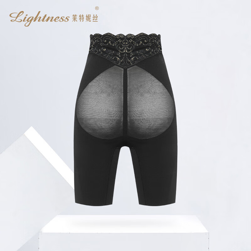 Lightness belly-slimming butt-lifting mid-band pants PL309 black M