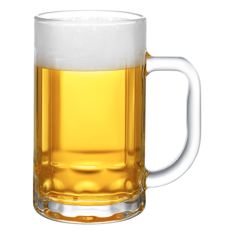 Deguste beer mug glass thickened with handle draft beer mug tea cup large capacity household milk cup juice cup water cup 465ml classic draft beer mug 2 pieces
