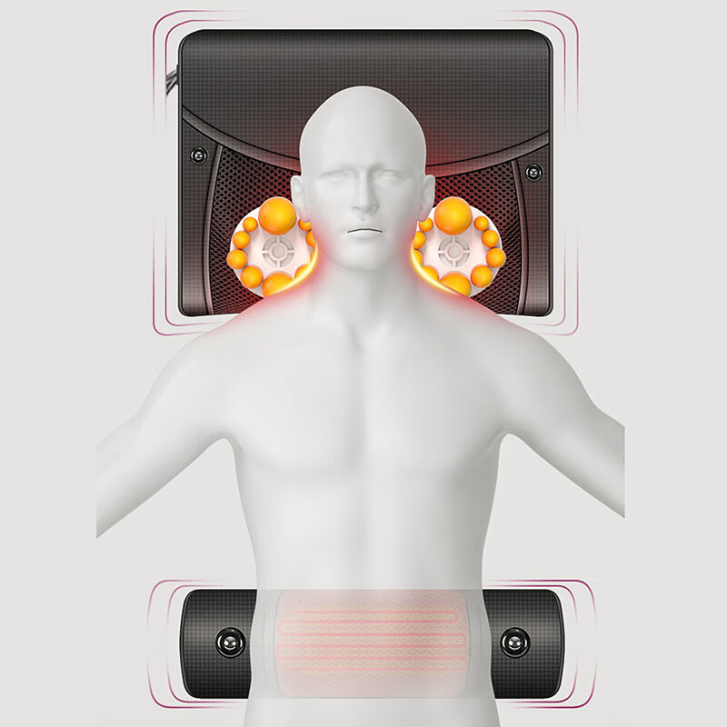 AN SHANG Cervical Massager Back, Waist, Neck and Shoulders Whole Body Neck Stretching Moxibustion Hot Compress Fully Automatic Heating Electric Massager Full Body Neck Protector Home Massage Pillow Cushion as Gift Six-Button 20-Head Massage Hot Compress Magnet 3-speed Adjustable Moxibustion Stretching Pillow