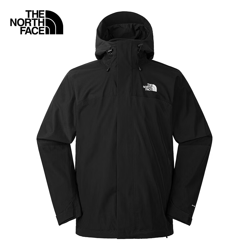 The North Face 3-in-1 Jacket Men's Hard Shell Waterproof and Windproof Fleece Liner Hooded JK3/Black L