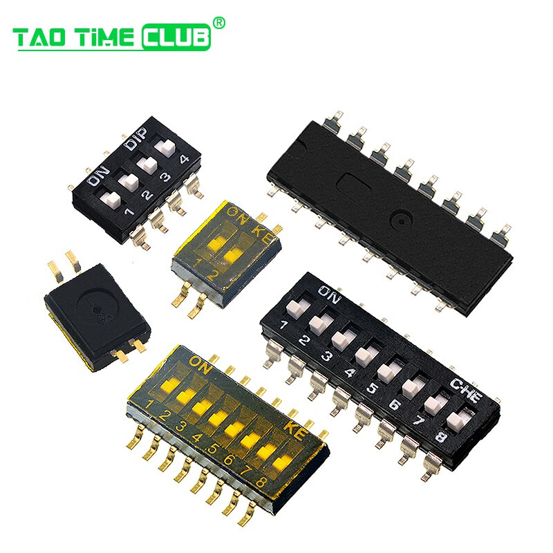 SMD DIP switch 2p 4p 6p 8p dip/address switch black pitch 2.54MM 1.27MM DIP switch 1.27MM-pitch 8 bits