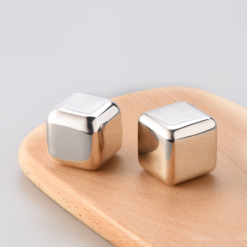 CLITON quick-frozen 304 stainless steel ice cubes whiskey foreign wine beer drink ice wine stone ice particles square 8 pieces