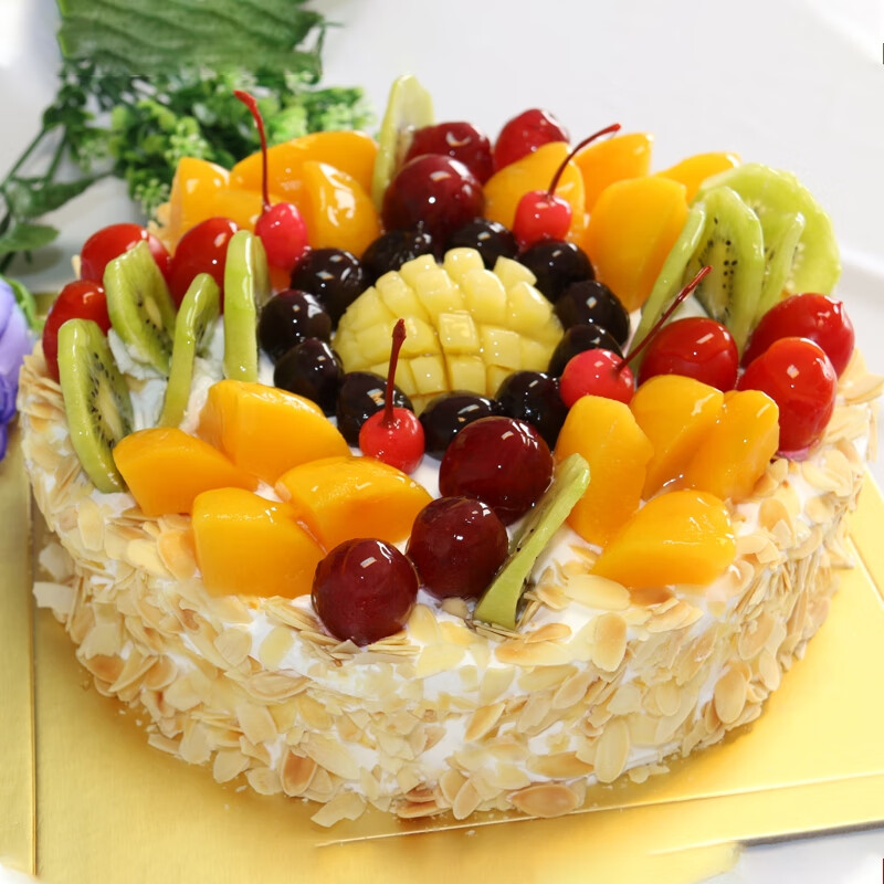 Jingji Fruit Fresh Birthday Cake Same-City Delivery Party Girlfriend Parents Birthday Gift Up to 1 Pound
