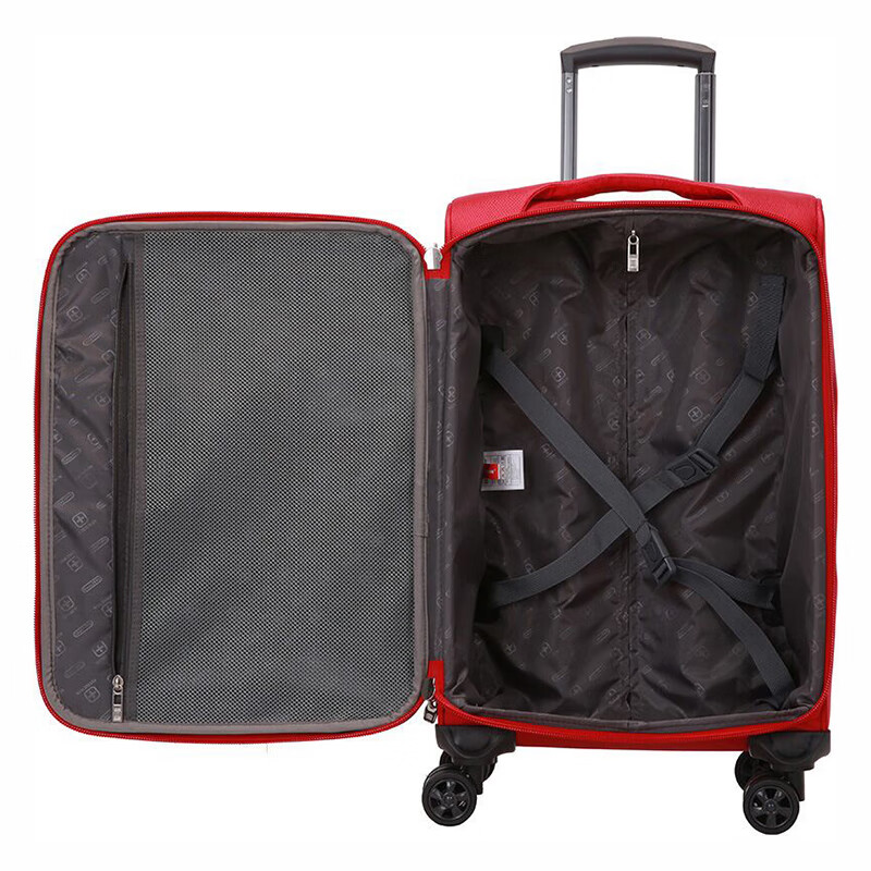 SUISSEWIN Xiangxing trolley cloth box wear-resistant and scratch-resistant Oxford cloth 28-inch large-capacity travel checked lightweight suitcase black