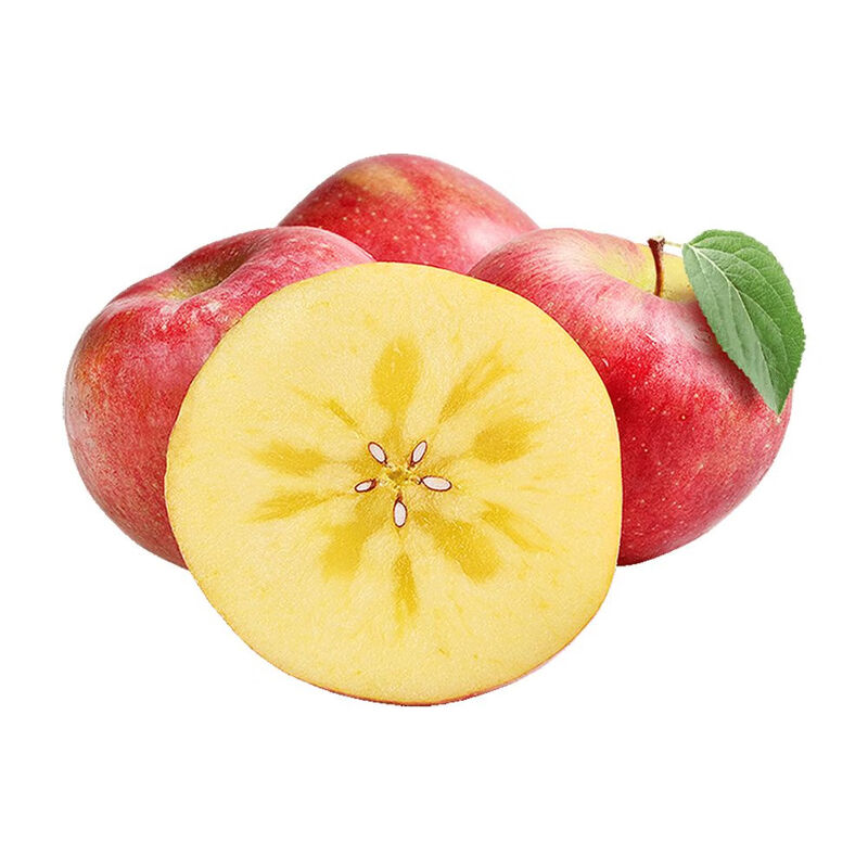 Longbaiwei authentic fresh rock candy apples, seasonal fruits, domestic red Fuji ugly apples, whole box, 5 jins in the whole box, fruit diameter 80-85mm, net weight 4.5 jins