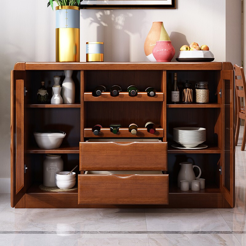 MaiLin Chinese sideboard modern simple solid wood restaurant tea cabinet multi-functional cupboard wine cabinet kitchen cabinet storage cabinet restaurant furniture