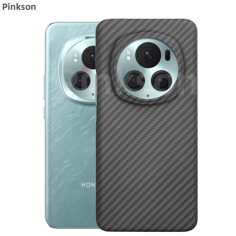 Pinkson Honor Magic7 mobile phone case 6Pro Kevlar aramid carbon fiber pattern protective cover ultra-thin all-inclusive frosted hard shell high-end business lightweight men's trendy version black/crater 1500D aramid Honor Magic6Pro