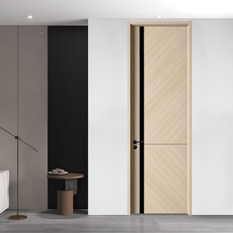 Indoor wooden door package installation, environmentally friendly solid wood composite door, white bedroom door, carbon crystal door, whole house set door, light luxury minimalist carbon fiber door, PET paint-free room door, technological wood molded model, free shipping package installation, standard tooling, honeycomb filling + step cover + free conventional locks