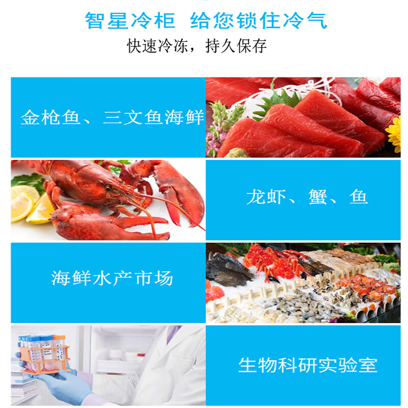 Zhixing ZX ultra-low temperature freezer minus 40 horizontal household deep-freezing quick-frozen dry ice preservation tuna seafood commercial industrial scientific research biological laboratory large-capacity sea fishing refrigerator DW-510 (-45) ordinary model
