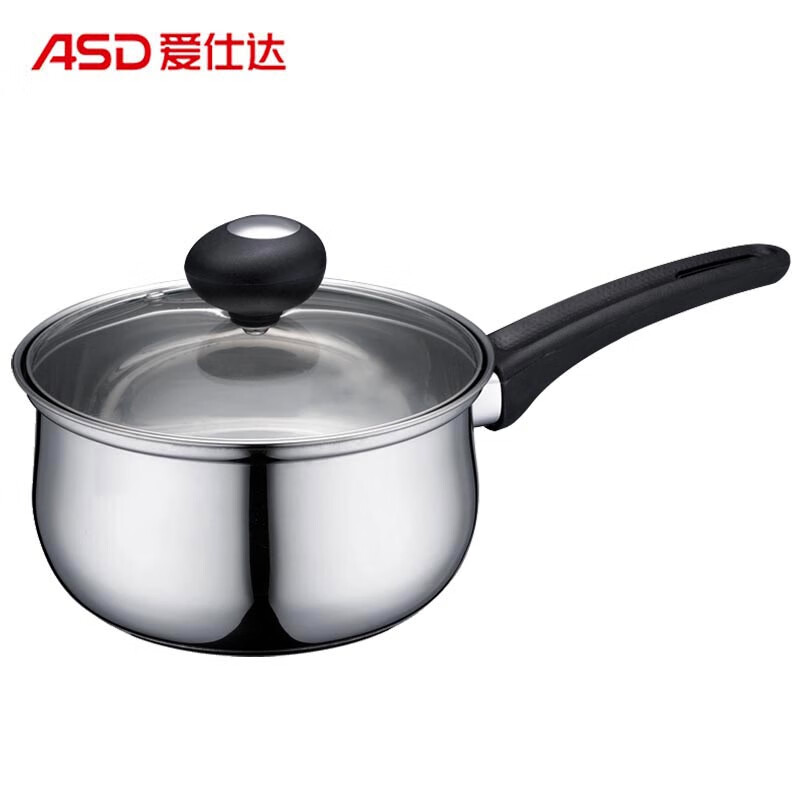 ASD milk pot stainless steel instant noodle milk pot 16CM baby food pot soup pot induction cooker universal WG1916