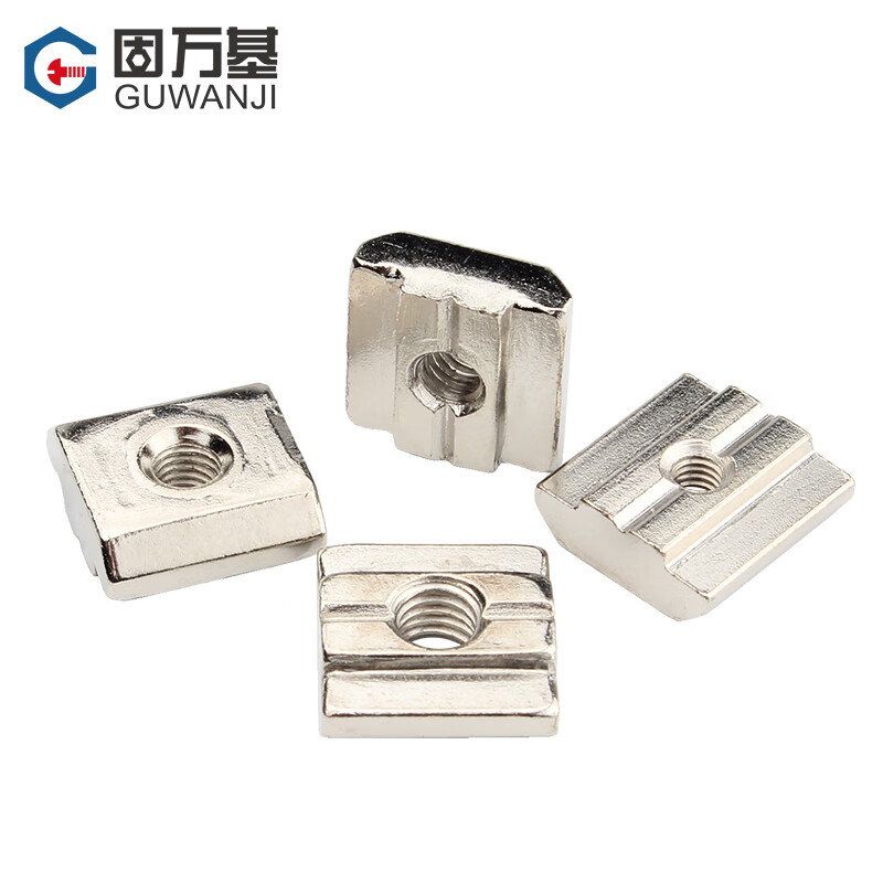 Guwanji European standard aluminum profile accessories T-type nut slider nut type national standard square nut complete list standard fasteners galvanized slider European standard 40 type-M8 5 pieces
