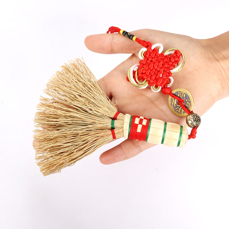 Sorghum seedling small broom newborn baby bedside sleeping broom baby shock broom Dragon Boat Festival pendant Yidiqian small broom about 12 cm room pendant