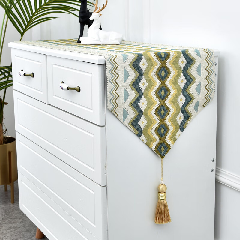 He Jiagong's new chest of drawers cover cloth TV cabinet tablecloth long dining table table flag coffee table sideboard shoe cabinet cloth cover 1 35*120cm