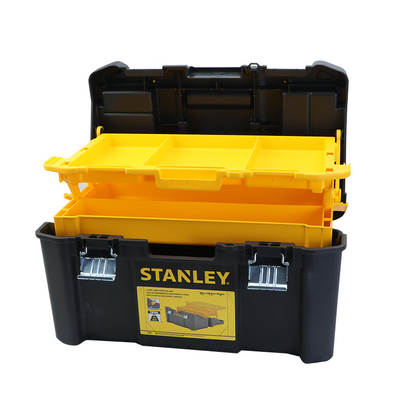 Stanley (STANLEY) multi-functional dump folding tool box, industrial-grade household hardware electrician multi-layer portable storage box, plastic box, 2-layer dump tool box STST83397-1-23