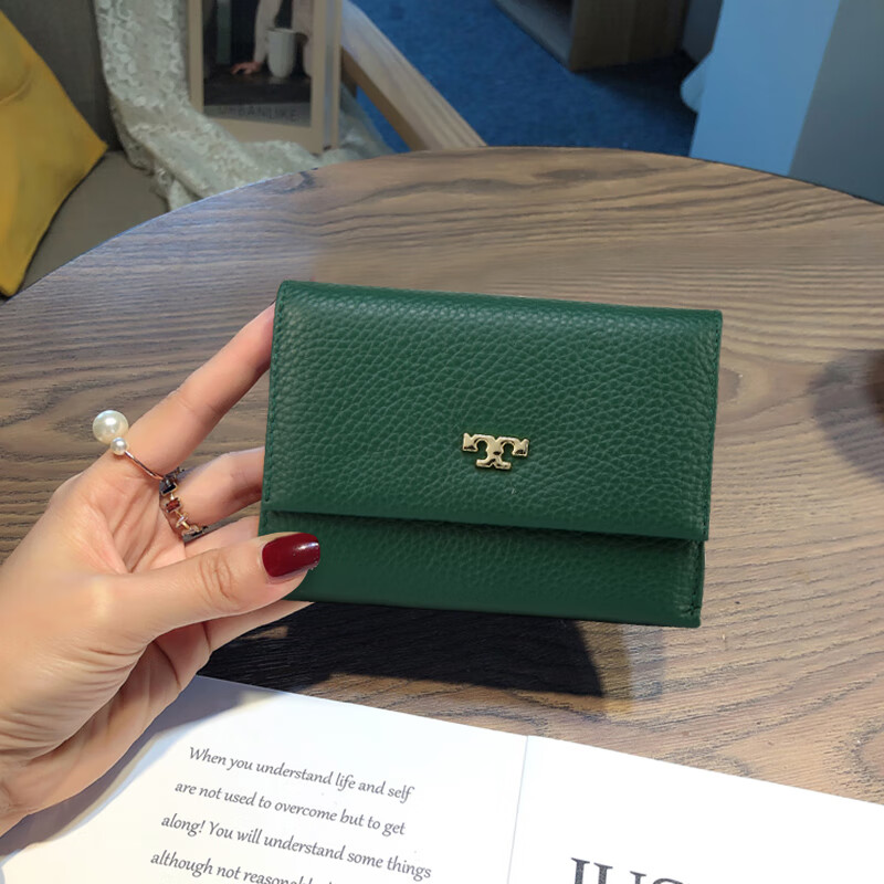 Sefulun (seefulun) 2026 new style genuine leather ultra-thin tri-fold wallet with large card slots, card holder, soft cowhide short wallet with zipper and cash slots for women, burgundy - first layer cowhide (double cash slots) DC5A561405