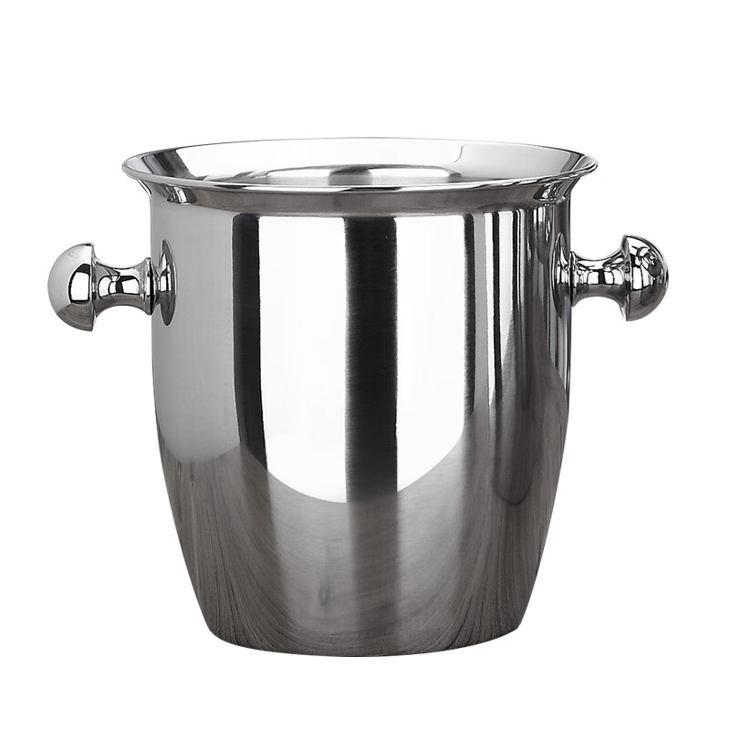Ban Sheng Ice Bucket Insulated Box Commercial Bar European Household 304 Stainless Steel Ice Bucket Large Capacity Champagne Bucket Ice Small 2 Liter + No. 3 Clip