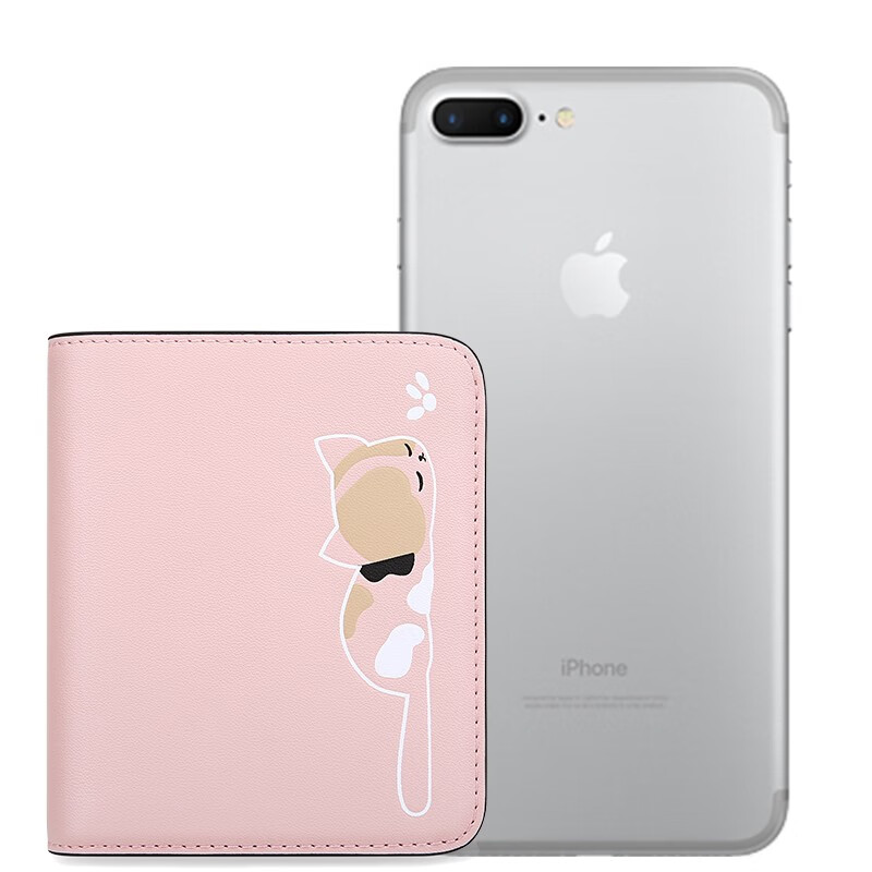 Scarecrow (MEXICAN) Cowhide Wallet Women's Short Folding Simple Women's Wallet Mini Fresh Coin Purse New Year's Gift for Girls Pink