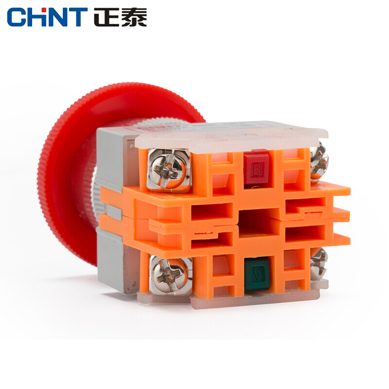 Chint (CHNT) emergency stop switch emergency stop self-locking control button mushroom head self-locking protection one open and one closed NP4-11ZS/1-R green