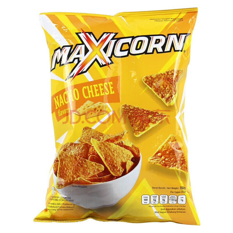 Maxicorn crispy corn chips Mexican cheese cheese flavor 140g bag imported from Indonesia potato chips puffed snacks