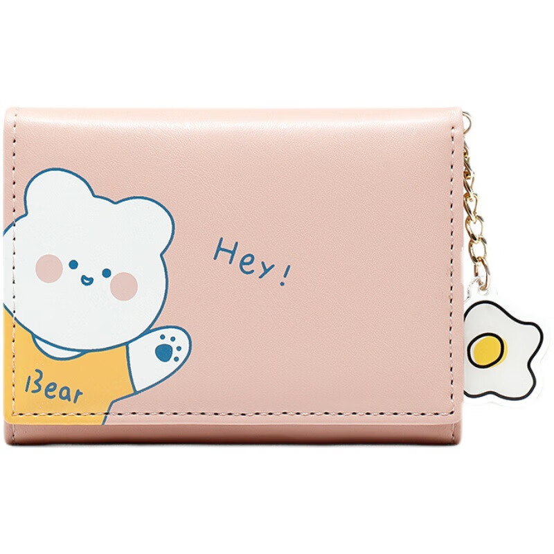 BEMINGWAY2025 short wallet female cute children girls students ins thin girl wallet girly heart Korea pink Y8608