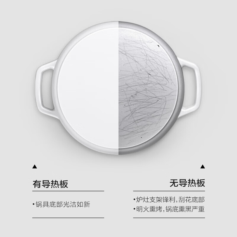 Buydeem enamel pot cast iron pot household soup stew pot enamel stew pot seafood pot 28cm white enamel thawing heat conduction plate (dual use) 24cm