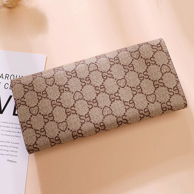 Grozd birthday gift new European and American wallet women's long women's handbag multi-functional wallet clutch pink
