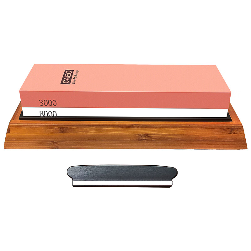 Kayue double-sided whetstone quick sharpening household kitchen knife sharpening rod 3000 mesh fine grinding/8000 mesh fine grinding white corundum double-sided whetstone + custom wooden seat + angle fixer