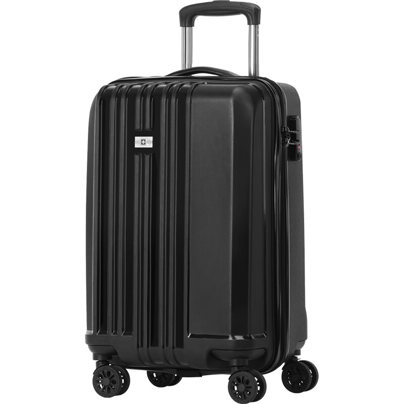 SUISSEWIN Xiangxing trolley case boarding case male and female student suitcase universal wheel password small suitcase 20 inches black 8810