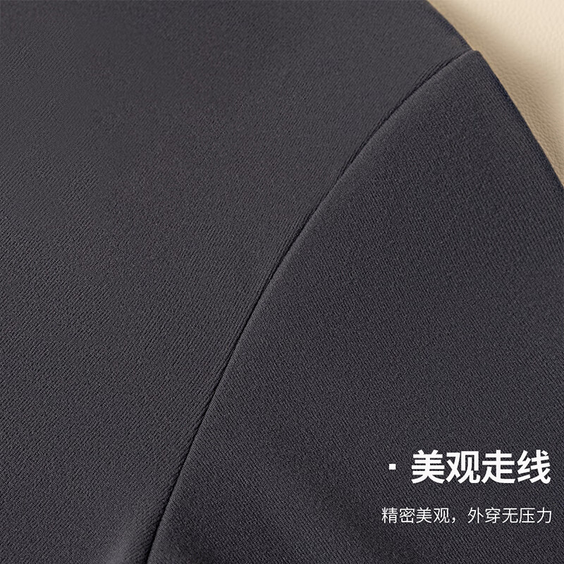 Yu Zhaolin Der velvet bottoming shirt men's half turtleneck winter thermal underwear black gray inner layer autumn and winter thin long-sleeved round neck top