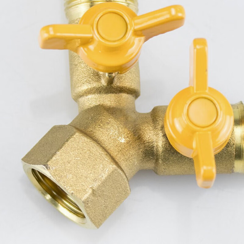 Deqi brass gas valve, inner and outer wire Y-shaped horn valve, ball valve, switch adapter, Jingcang 2 external 1 internal three-way valve