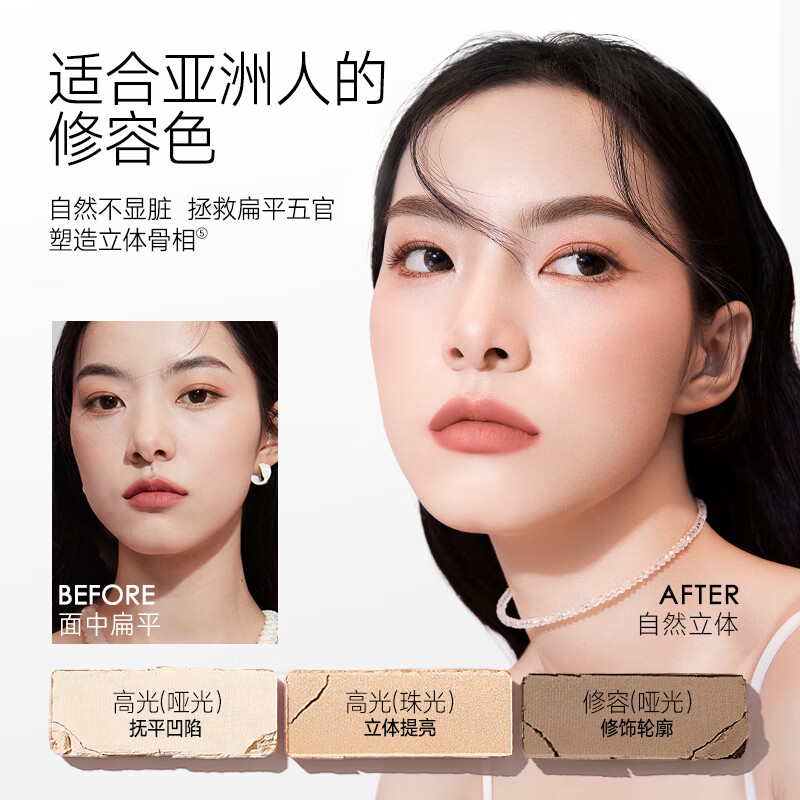 Carslan Ten-Color Eyeshadow Palette Multi-purpose Eyeshadow Blush Highlight Nose Shadow Palette 03#18g New Year's Gift for Girlfriend