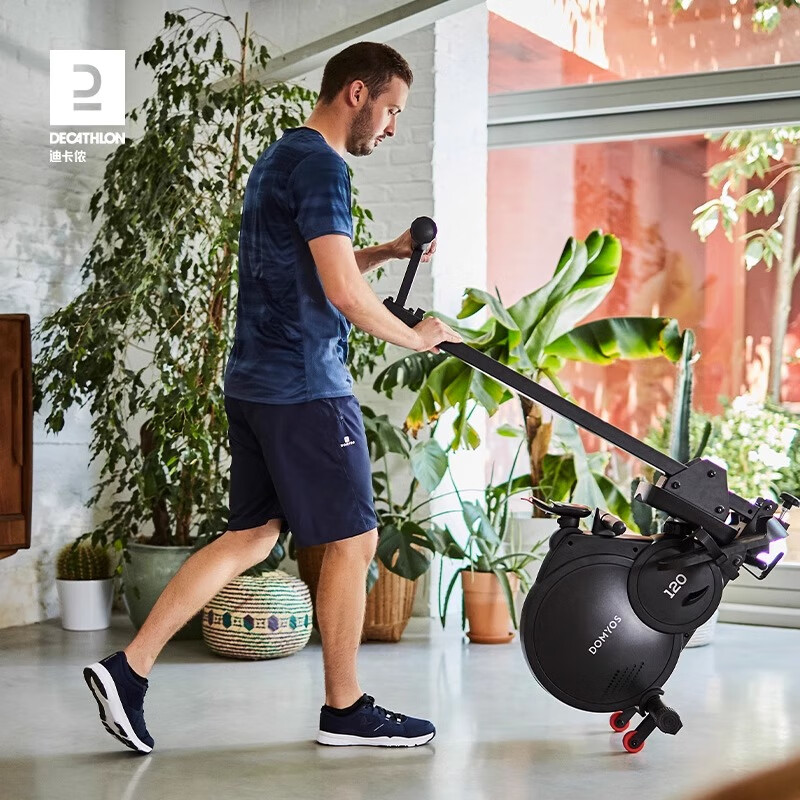 Decathlon (DECATHLON) small smart home foldable fitness rowing machine, free installation at home, except in remote areas, cool black magnetic control model