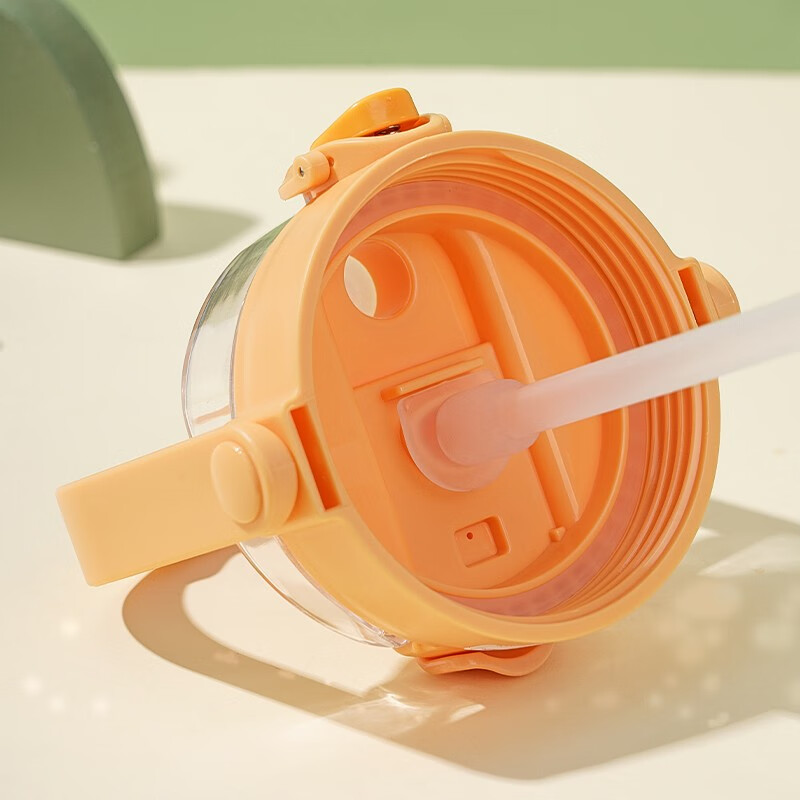 Forbidden City Culture Cute Cat Ruyi Ton Pot The Palace Museum Cultural and Creative Straw Big Belly Cup Portable Large Capacity Ton Bucket 1300ml Orange Model