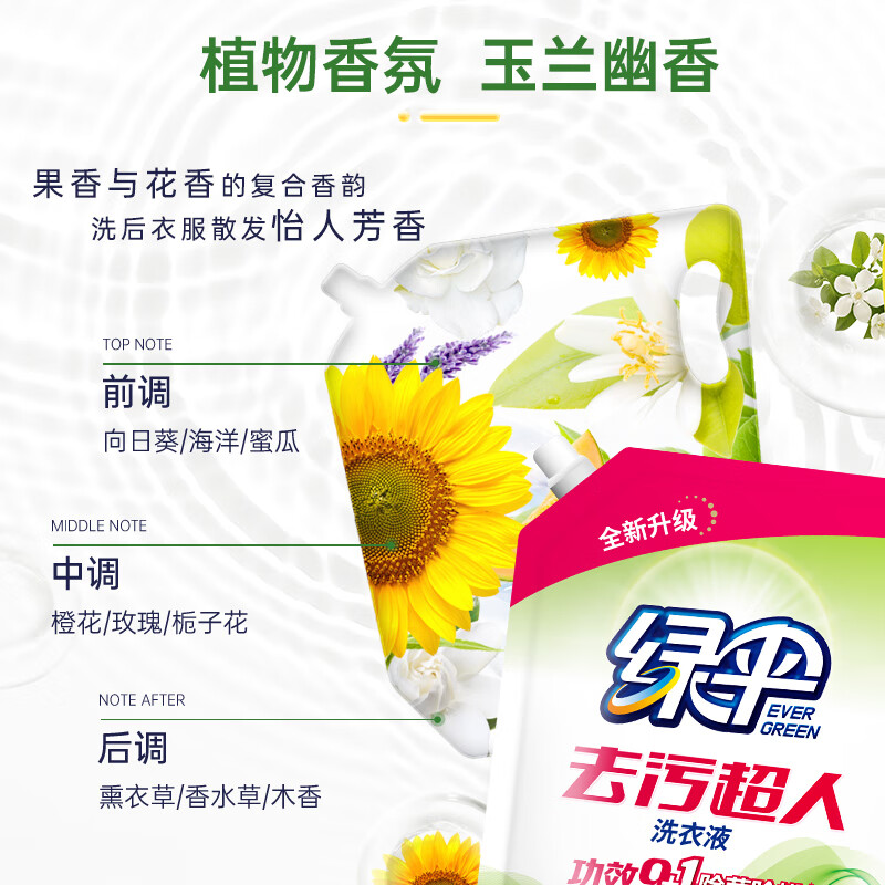 Green Umbrella Decontamination Superman Laundry Detergent Magnolia Fragrance 4 pounds, sterilization, mite removal, stain removal and fragrance, no fluorescent whitening agent