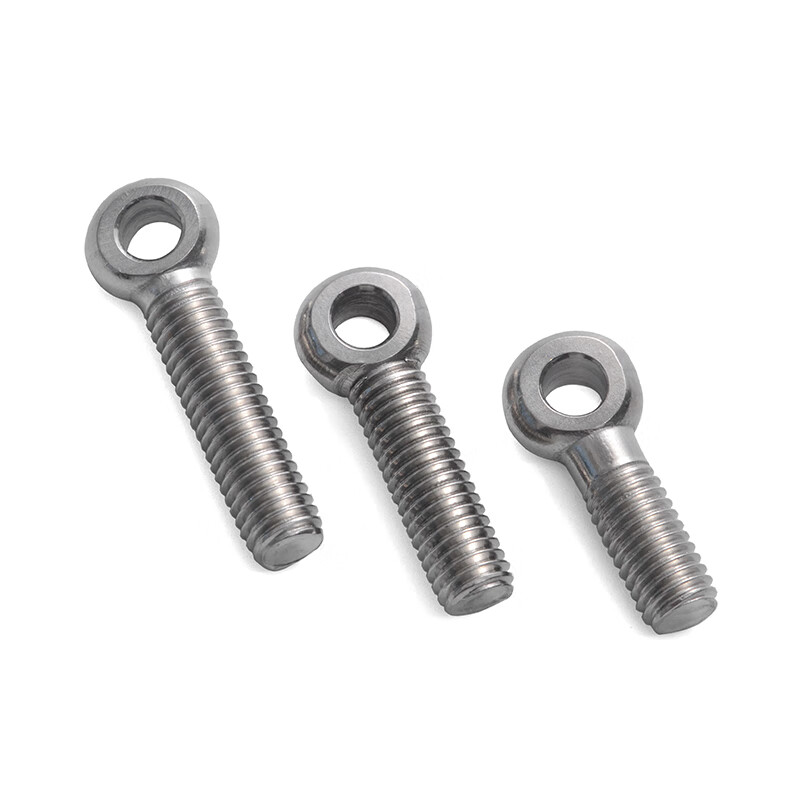 Jinggong 304 stainless steel live joint screws, live joint screws, slip knot screws, lifting rings, fish eye screws, bolts with holes, 6L M10*60 (2 pieces), thread length 50