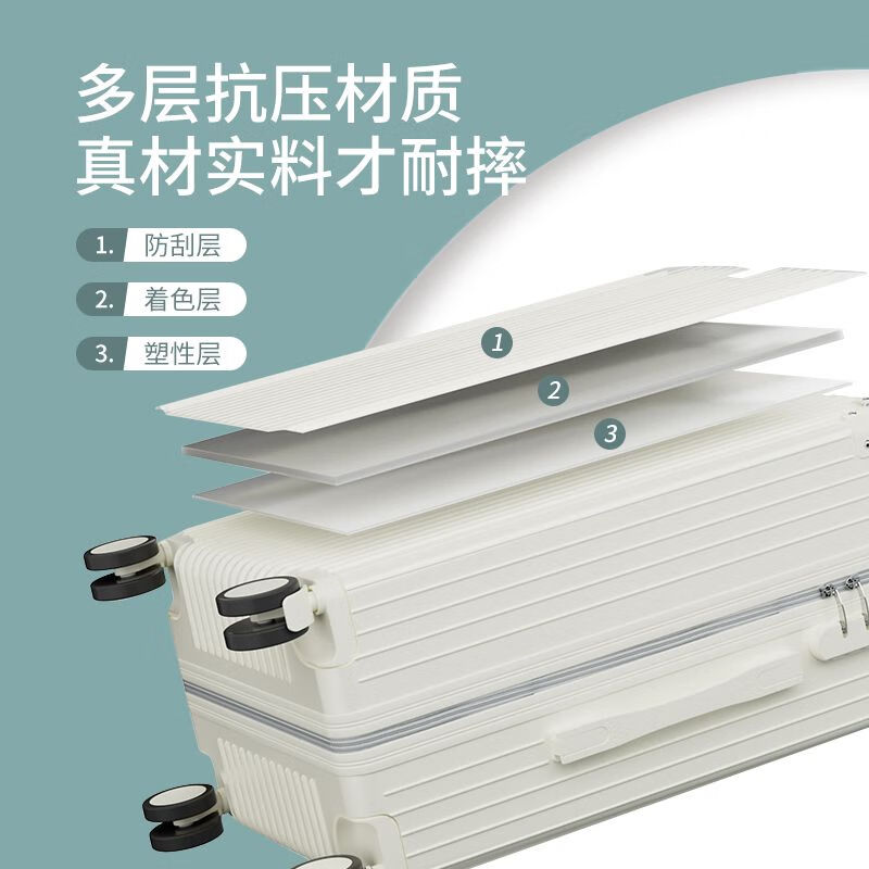 Paichu suitcase large-capacity mother-and-child box men's multi-functional student trolley case password box boarding suitcase suitcase leather suitcase 24/26/28 can be delivered tomorrow Sky Blue + mother-child box 28 inches Business trip abroad