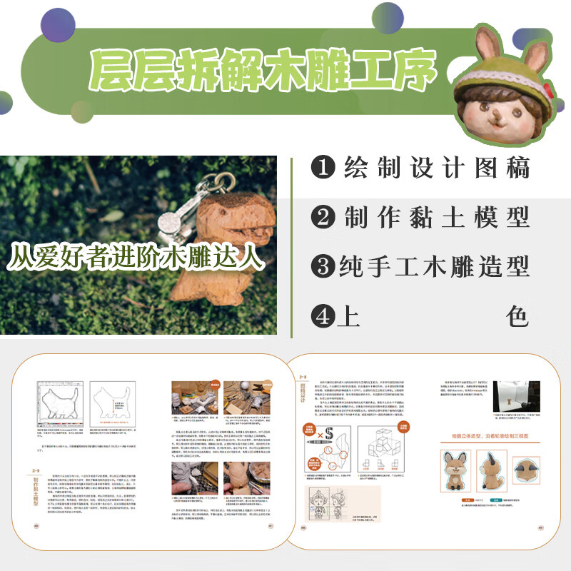 Wood Carving Cute Animal Research Laboratory From design to implementation, hand carving techniques are completely dismantled