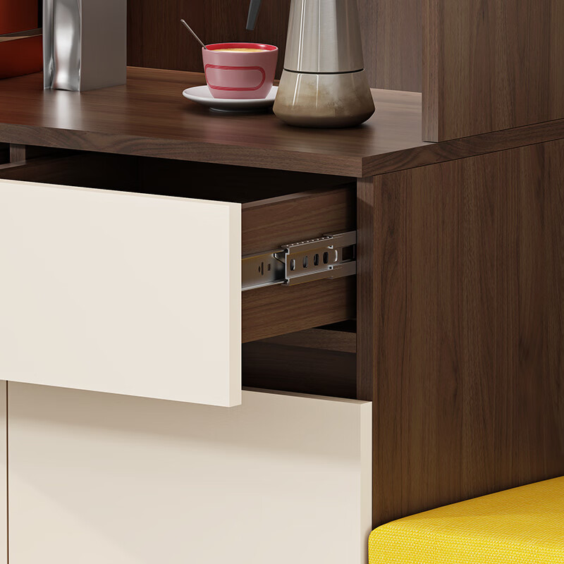 After the hustle and bustle light luxury card seat sideboard all-in-one cabinet wall-mounted multi-functional home restaurant storage cabinet wine cabinet tea cabinet 8G120 style 6 (with light, free seat cushion) 2600