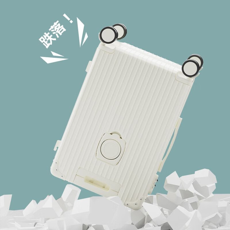 Kangaroo (KANGAROO) multifunctional suitcase female student trolley case male good-looking password box large capacity universal wheel suitcase obsidian black - bag + charging + water cup holder 26 inches large size for long-term accommodation for students