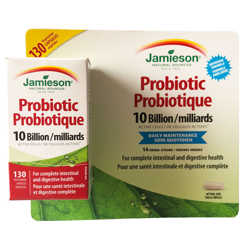 Canadian Jamieson Probiotic Capsules 130 capsules 10 billion strains 10 billion strains